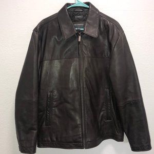 Perry Ellis Portfolio Mens Lambskin Leather Jacket